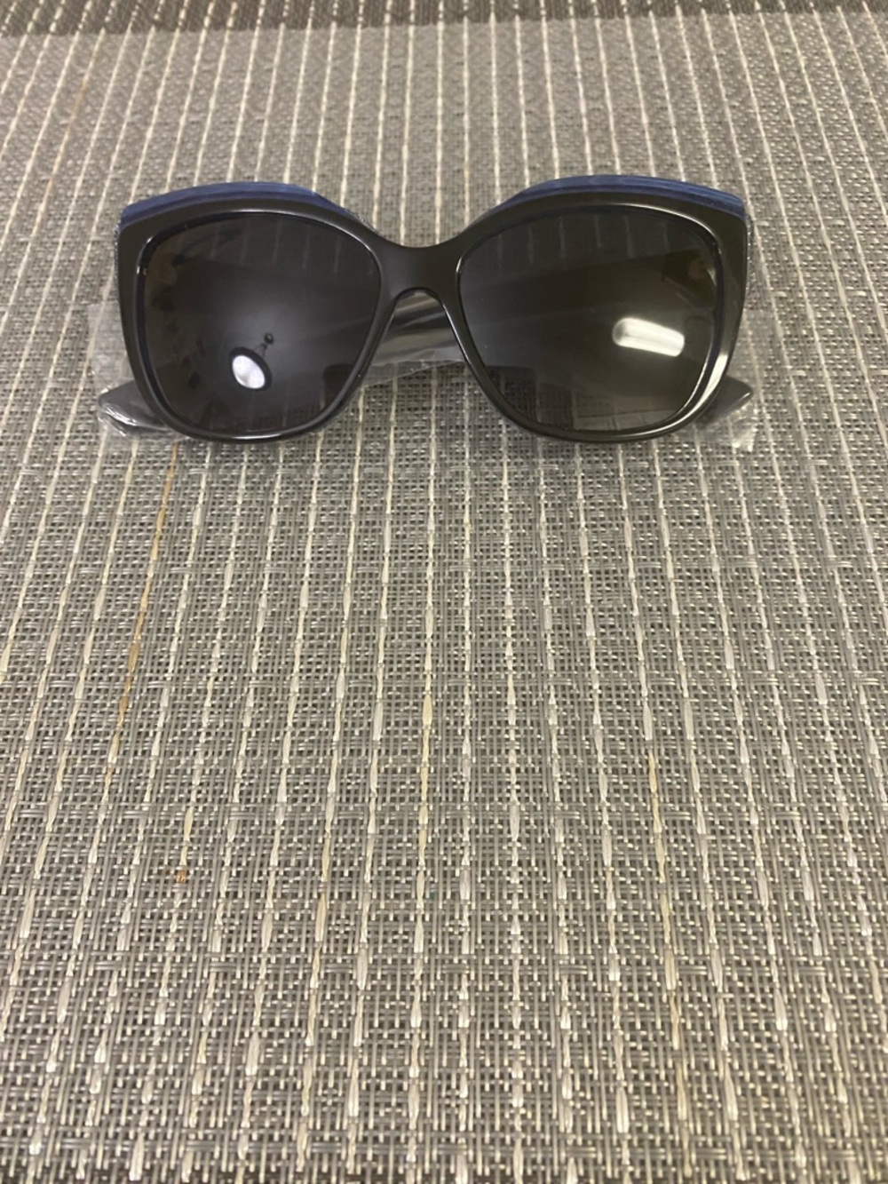 Dior Women's Black Sunglasses with Blue Trim